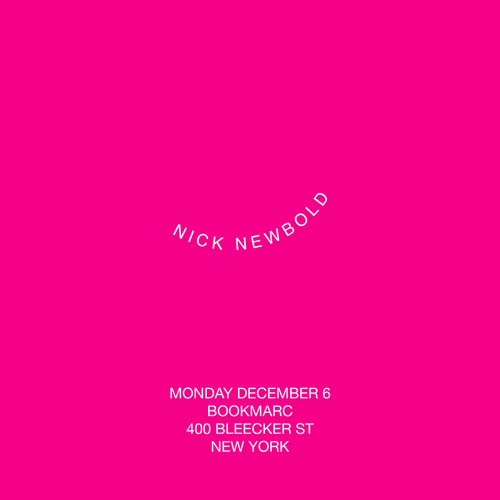 BOOK SIGNING | NICK NEWBOLD | NY
